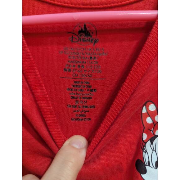 Disney Parks Official Minnie Mouse tiered midi red & white dot girls dress S/5 - Picture 2 of 8